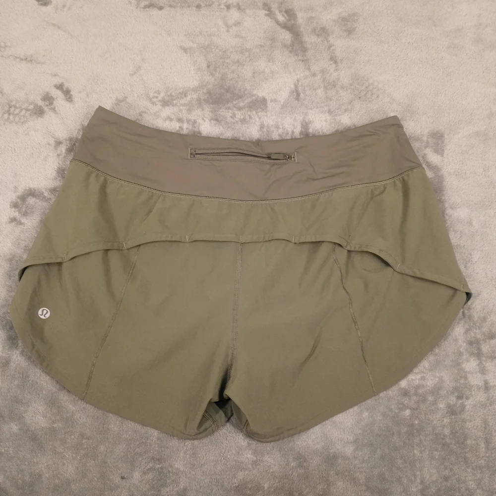 Lululemon Women's Olive Green Running Shorts Size 10 - Picture 2 of 12